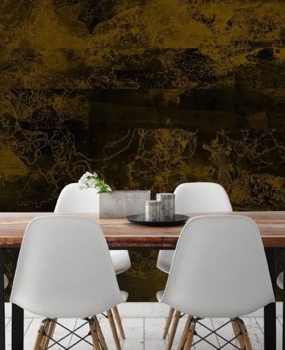 customizable brown abstract mural called Ultra by Giulio Iurissevich for moody interiors