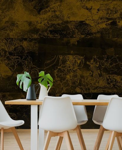 customizable brown abstract mural called Ultra by Giulio Iurissevich for moody interiors