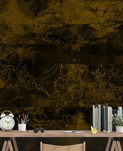 customizable brown abstract mural called Ultra by Giulio Iurissevich for moody interiors