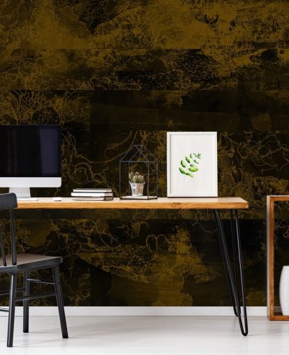 mural abstracto marrón personalizable llamado Ultra de Giulio Iurissevich para interiores cambiantes