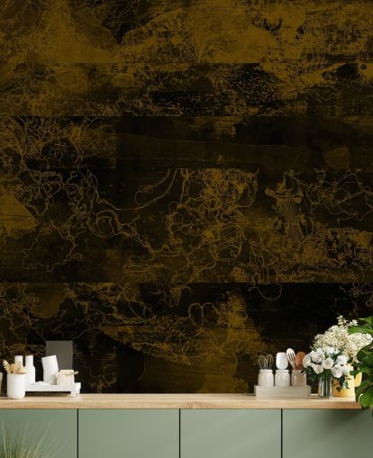 mural abstrato marrom personalizável chamado Ultra de Giulio Iurissevich para interiores temperamentais