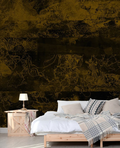 mural abstrato marrom personalizável chamado Ultra de Giulio Iurissevich para interiores temperamentais