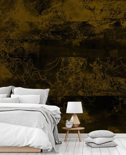 customizable brown abstract mural called Ultra by Giulio Iurissevich for moody interiors