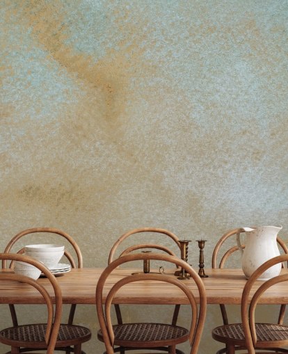 gold and blue custom abstract mural called Ethereal Drift by Bilge Paksoylu for bathrooms gold and blue custom abstract mural called Ethereal Drift by Bilge Paksoylu for bathrooms