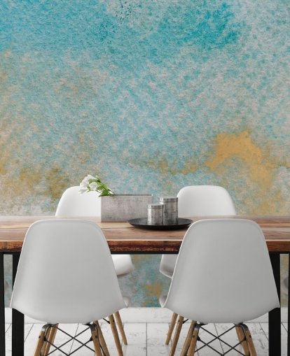 blauwe aanpasbare abstracte muurschildering genaamd Ethereal Sky Horizons van Bilge Paksoylu voor slaapkamers en badkamers blauwe aanpasbare abstracte muurschildering genaamd Ethereal Sky Horizons van Bilge Paksoylu voor slaapkamers en badkamers