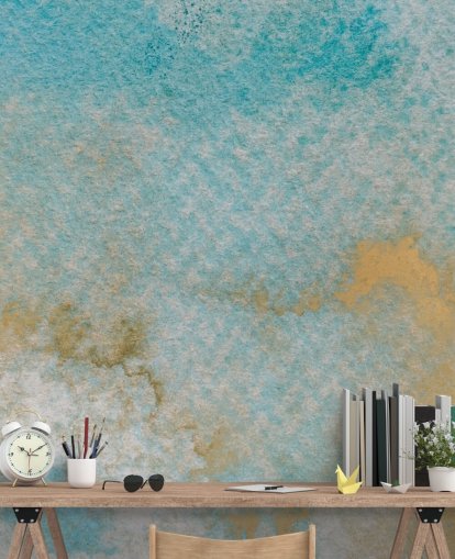 murale astratto blu personalizzabile chiamato Ethereal Sky Horizons di Bilge Paksoylu per camere da letto e bagni murale astratto blu personalizzabile chiamato Ethereal Sky Horizons di Bilge Paksoylu per camere da letto e bagni