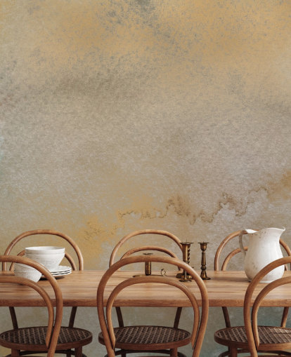 gouden en grijze aanpasbare abstracte muurschildering genaamd Golden Horizon Mist van Bilge Paksoylu gouden en grijze aanpasbare abstracte muurschildering genaamd Golden Horizon Mist van Bilge Paksoylu