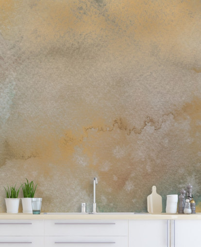 kultainen ja harmaa muokattava abstrakti seinämaalaus nimeltä Golden Horizon Mist, kirjoittanut Bilge Paksoylu kultainen ja harmaa muokattava abstrakti seinämaalaus nimeltä Golden Horizon Mist, kirjoittanut Bilge Paksoylu