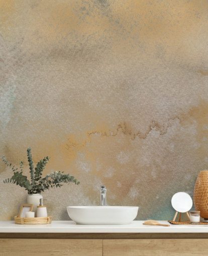 gold and grey customisable abstract mural called Golden Horizon Mist by Bilge Paksoylu gold and grey customisable abstract mural called Golden Horizon Mist by Bilge Paksoylu