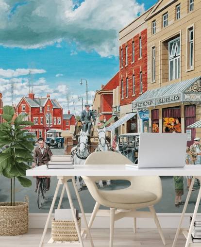 old 1930s street view wallpaper