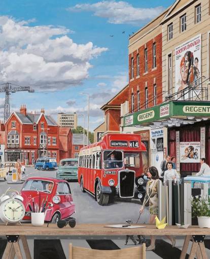 1960s town wallpaper