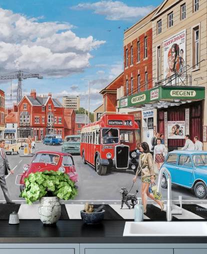 Fondo de pantalla de 1960s town