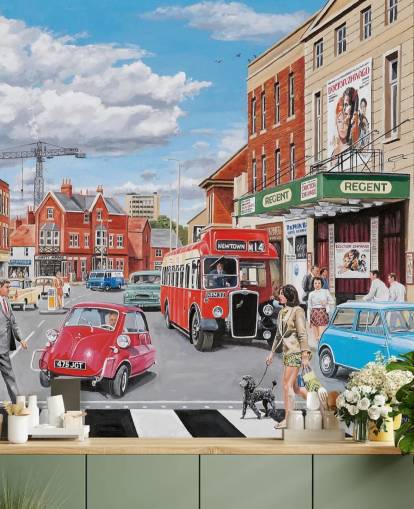 1960s town wallpaper
