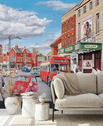 1960s town wallpaper