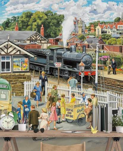 fondo de pantalla antiguo de la estación de tren