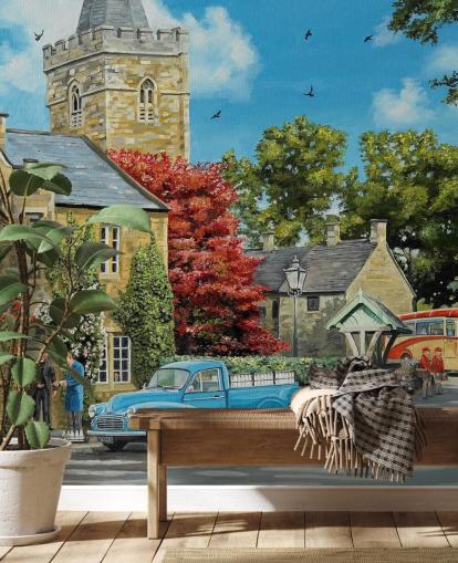 landsby prestegård og kirke tapet landsby prestegård og kirke tapet