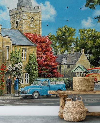 village vicarage and church wallpaper