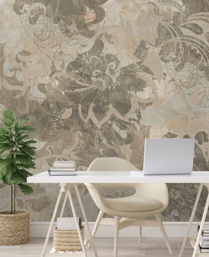 mural botánico abstracto personalizado natural llamado Abstract Neutral Botanical de Edina Jeremscuk mural botánico abstracto personalizado natural llamado Abstract Neutral Botanical de Edina Jeremscuk