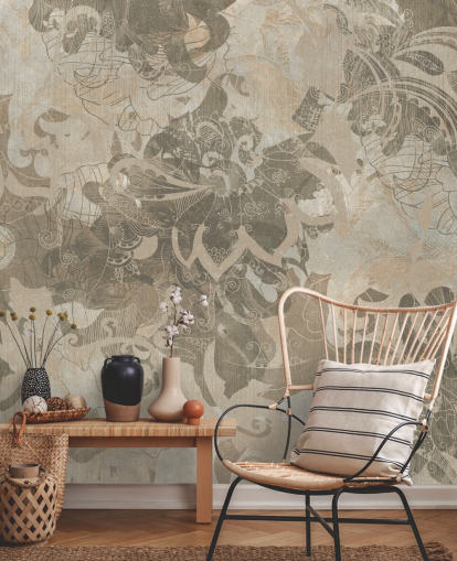 luonnollinen mukautettu abstrakti kasvitieteellinen seinämaalaus nimeltä Abstract Neutral Botanical, kirjoittanut Edina Jeremscuk luonnollinen mukautettu abstrakti kasvitieteellinen seinämaalaus nimeltä Abstract Neutral Botanical, kirjoittanut Edina Jeremscuk