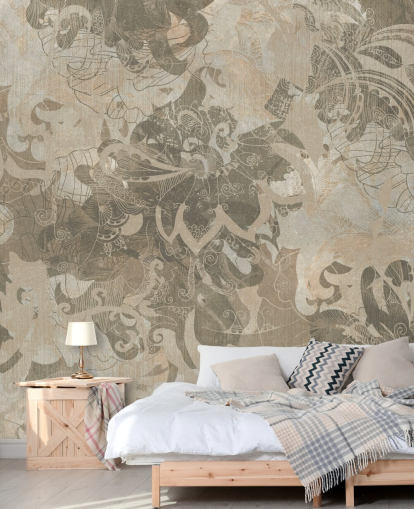 naturlig tilpasset abstrakt botanisk veggmaleri kalt Abstract Neutral Botanical av Edina Jeremscuk