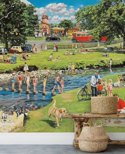 old fashioned summers day out by the river wallpaper old fashioned summers day out by the river wallpaper