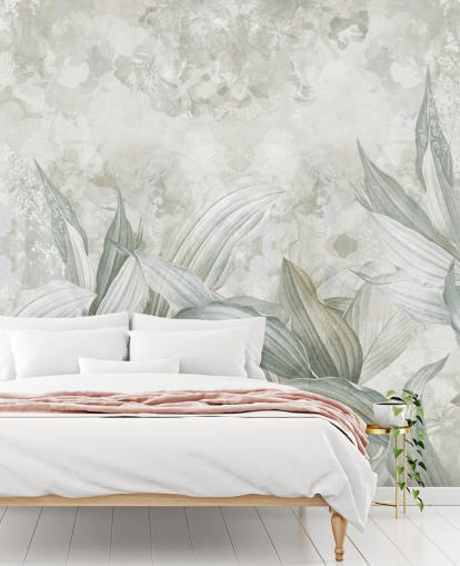 tilpasset palmebladmaleri kalt Soft Neutral Botanical av Edina Jeremscuk for ganger og spisestuer