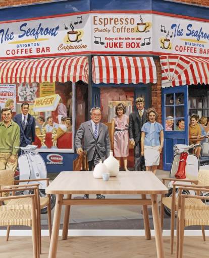 old fashioned cafe in Brighton wallpaper