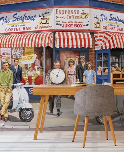 gammeldags cafe i Brighton tapet