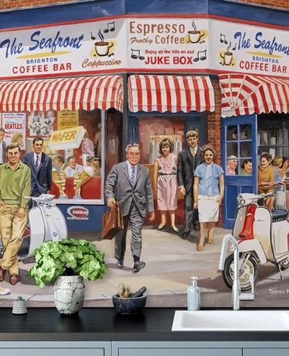 old fashioned cafe in Brighton wallpaper