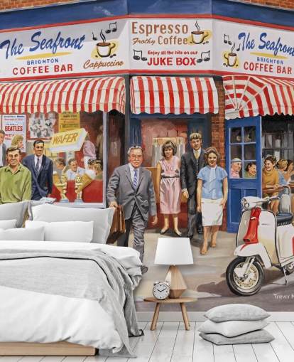 old fashioned cafe in Brighton wallpaper