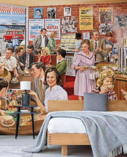 old fashioned cafe interior in Brighton wallpaper