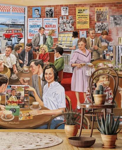 intérieur de café à l'ancienne en papier peint de Brighton