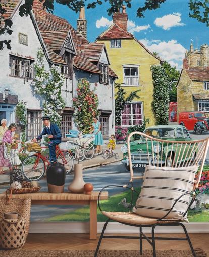 postman delivering in old village wallpaper postman delivering in old village wallpaper