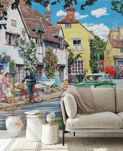 postman delivering in old village wallpaper postman delivering in old village wallpaper