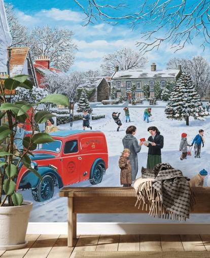 villaggio neve scena a natale carta da parati villaggio neve scena a natale carta da parati