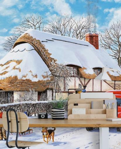 Delivering A Christmas Parcel Wall Mural 