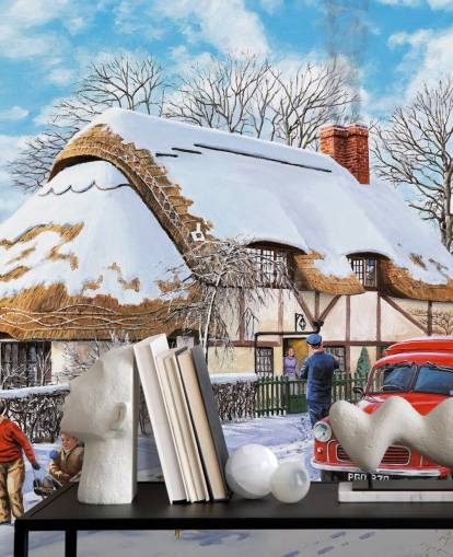 Delivering A Christmas Parcel Wall Mural 