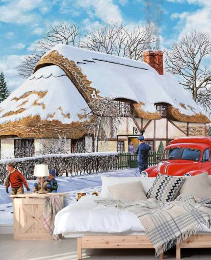 Delivering A Christmas Parcel Wall Mural 