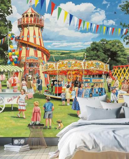 altmodische Kirmes-Tapete