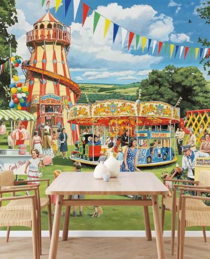 old fashioned fun fair wallpaper