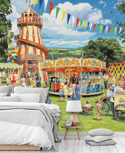 old fashioned fun fair wallpaper