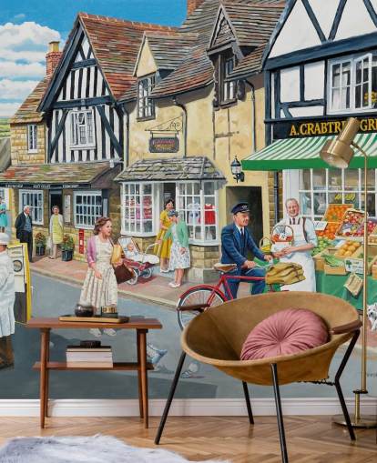 old village postman delivering to the greengrocers wallpaper old village postman delivering to the greengrocers wallpaper