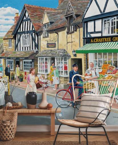 old village postman delivering to the greengrocers wallpaper old village postman delivering to the greengrocers wallpaper