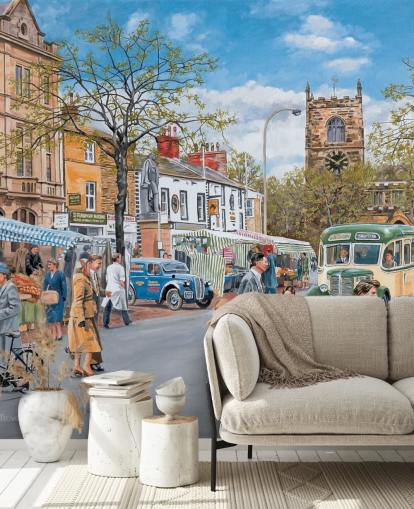 oude markt stad behang