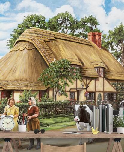 stråtækt sommerhus tapet