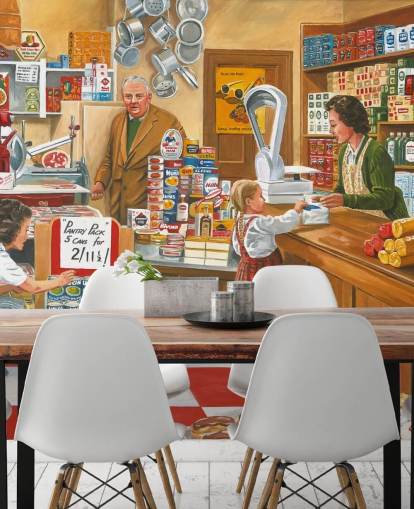 altmodische Laden-Innentapete