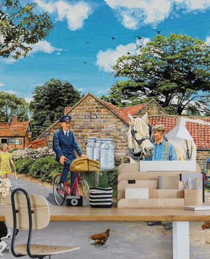 Post for the Farm Wall Mural 