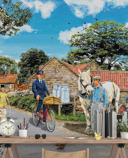 Post for the Farm Wall Mural 