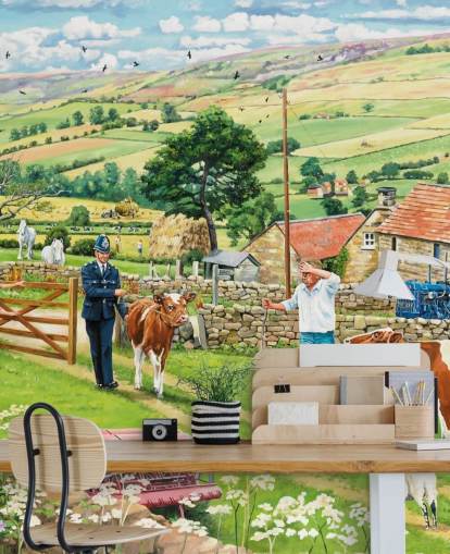 fondos de escritorio de granja del pasado y policía