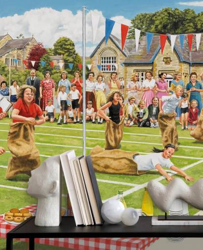 kinderdorp sportdag behang